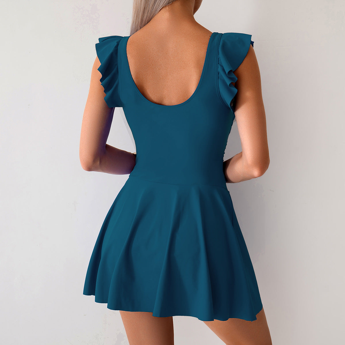 2025 One-Piece Swimsuit for Women, European and American Style, Amazon Cross-Border, Sporty Skirt-Style, Conservative Plus-Size Swimwear, Wholesale, for Slightly Plump Figures, Covers the Body
