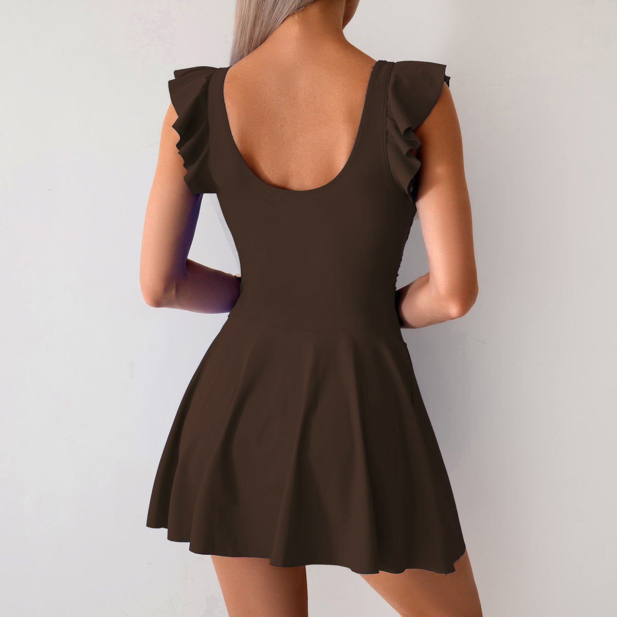 2025 One-Piece Swimsuit for Women, European and American Style, Amazon Cross-Border, Sporty Skirt-Style, Conservative Plus-Size Swimwear, Wholesale, for Slightly Plump Figures, Covers the Body