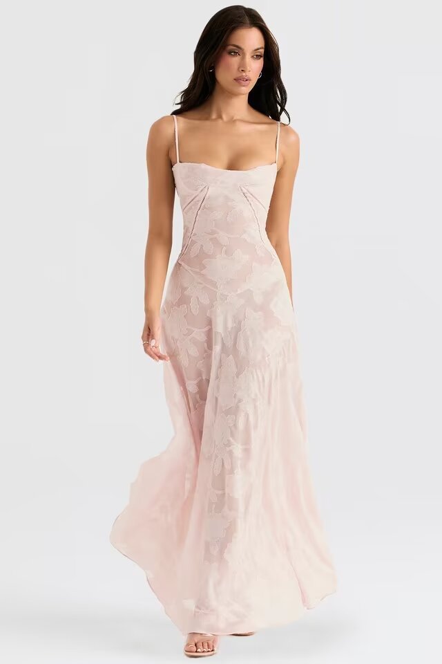 2024 Sexy Sleeveless Strap Backless dress Women's Chiffon Embroidered Square Collar Ball Evening Dress dress