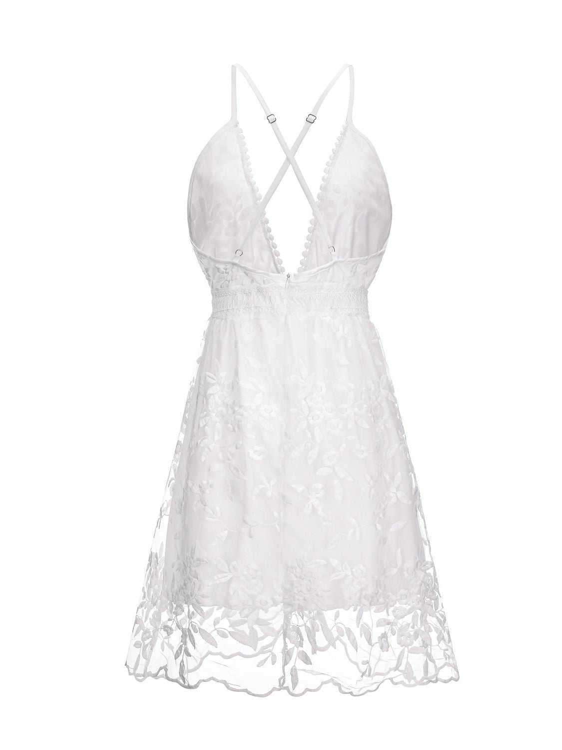 Cross-Border 2026 Summer New European and American Sexy Deep V Neck Backless Suspender Dress Lace Beach Dress